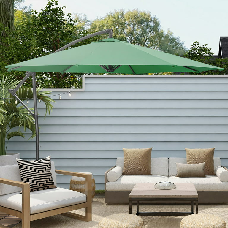 Patio Umbrellas Outdoor Market Umbrellas with Cross Base, Easy Tilt Adjustment(Green)