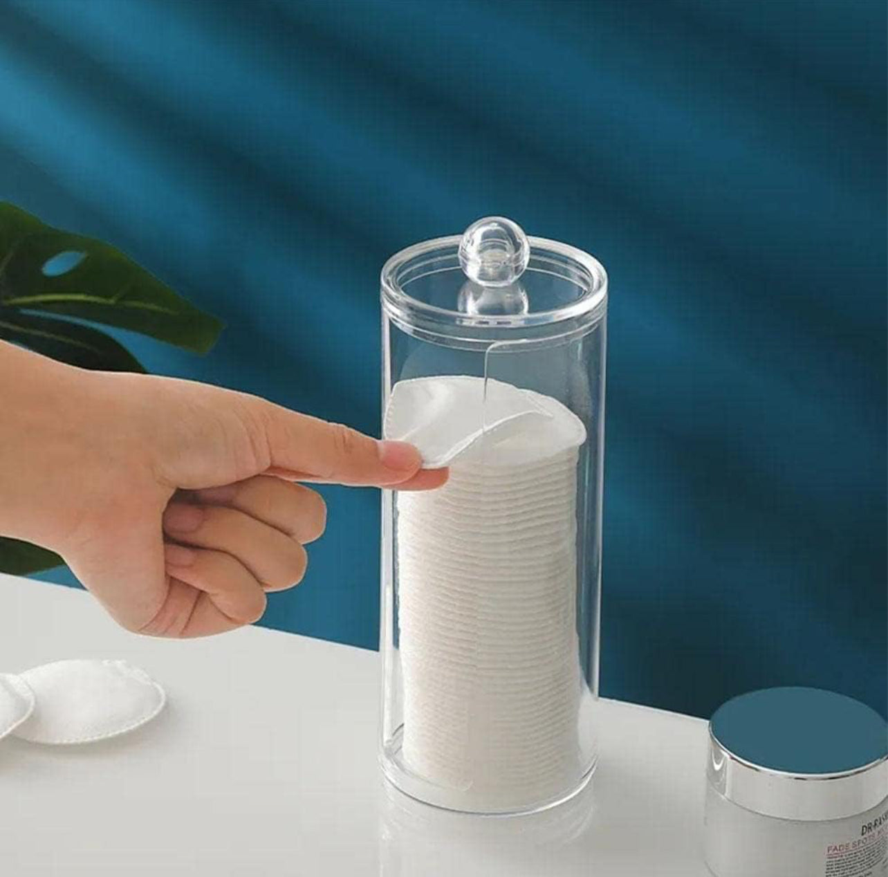 Acrylic Organizer Box Makeup Organiser Cotton Pads Cosmetic Dispenser Q-tip Box Storage Swabs Container Makeup