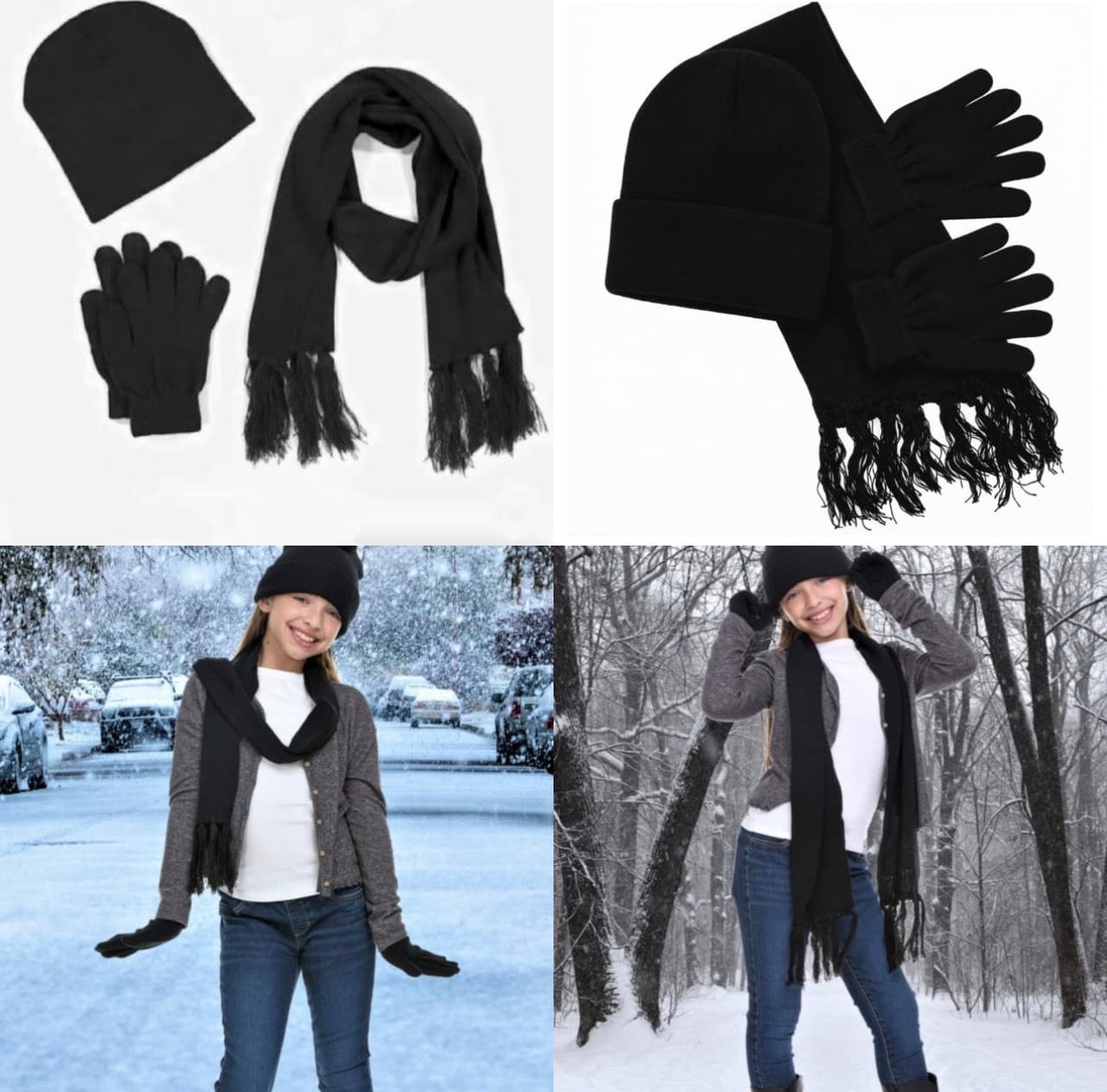 Knitted Winter Warmer Set 3pc -Various Colours