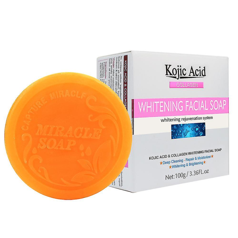 Kojic Acid Handmade Collagen Soap Pore Cleaning Brightening Skin Tone Cleansing Soap Soap
