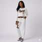 Women's Pinstripe Baseball Crop Top & Lounge Pants Set
