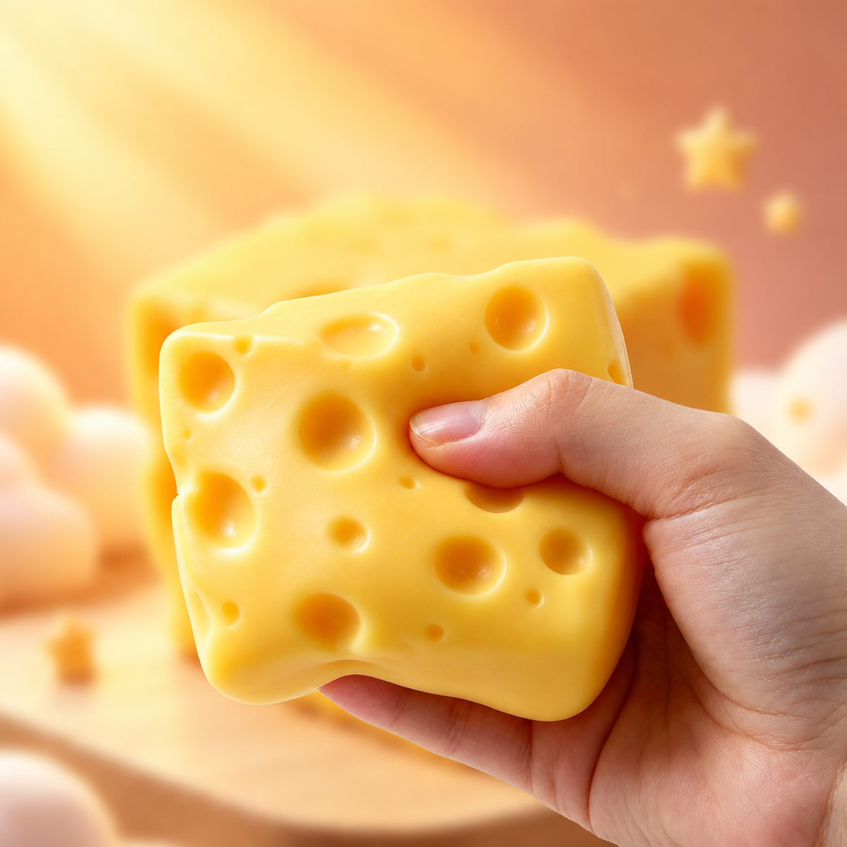 Cheese Squishy Toy, Soft Swiss Cheese Sensory Fidget