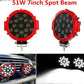 LED Light Bar 51W 7 Inch Spot Beam Headlamp LED Round Work Light Off Road Fog Light Driving Light For SUV Boat 4x4 Jeep