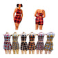 Ladies Summer Plaid Top/Skirt 2pc
