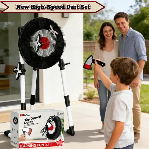 Axe Throwing Target Game Set for Backyard, Includes 3 Axes & 3 Darts