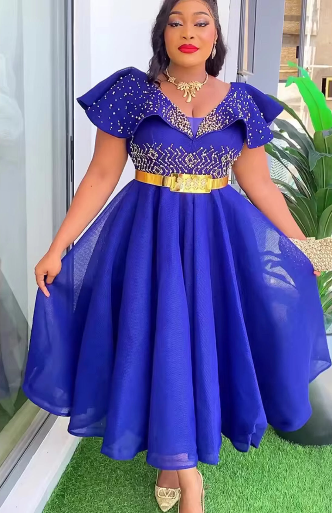 Ladies African Wedding Party Dresses for Women Evening Gown Elegant Outfit