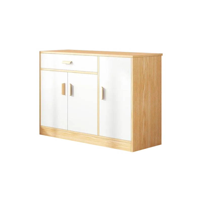 MFurn Modern Pinewood and White Sideboard Storage Cabinet