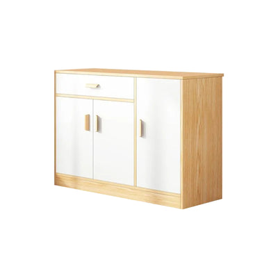 MFurn Modern Pinewood and White Sideboard Storage Cabinet
