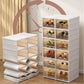 MHome Foldable Stackable Shoe Storage Box: Clear-Door Shoe Organiser