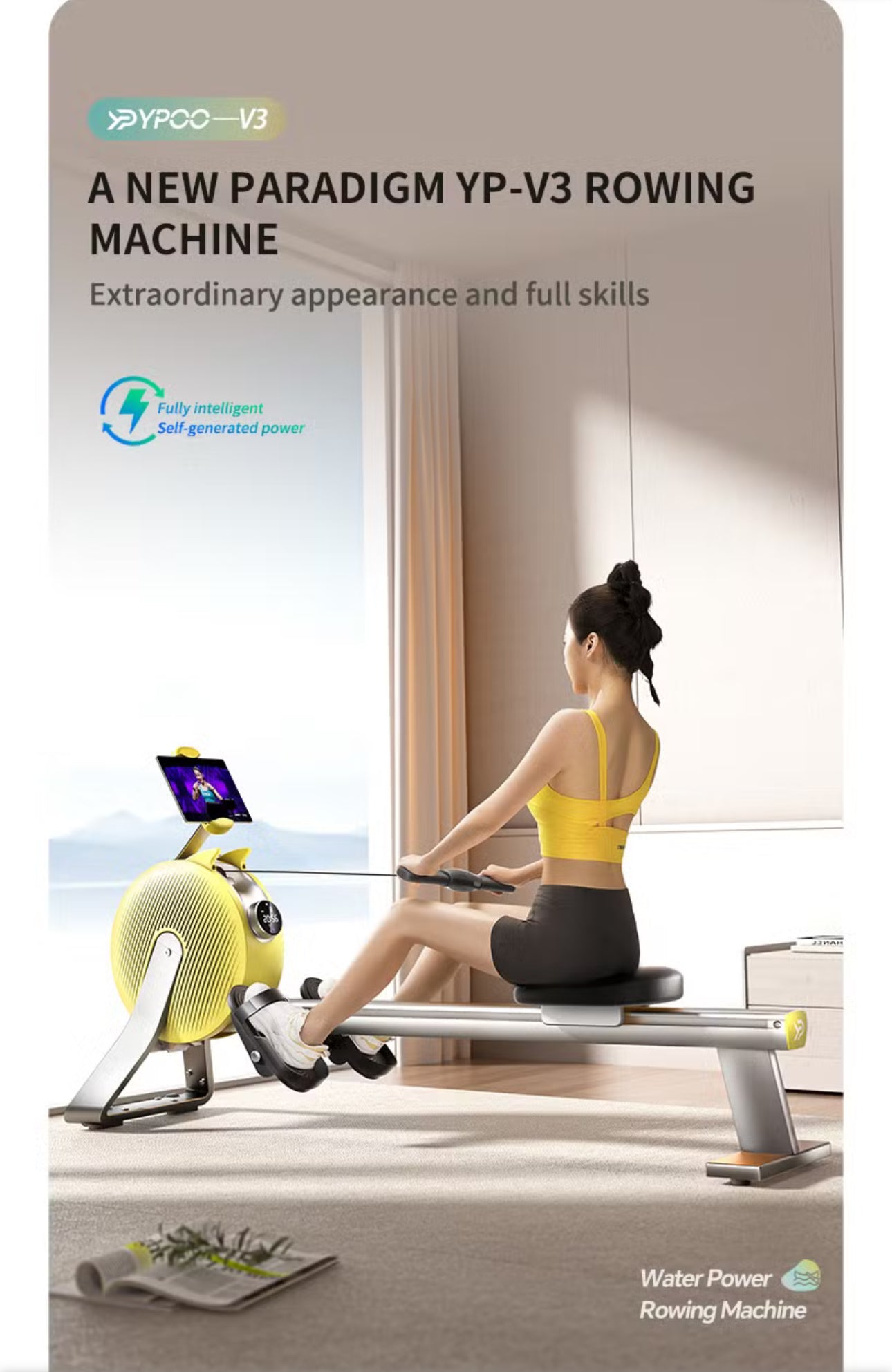 Pro-Sportz V3 Home Use Fitness Equipment Popular Cardio Exercise Machine Self Generating Rowing Machine