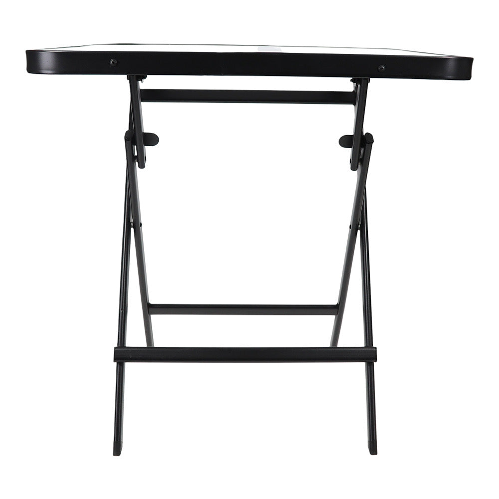 MFurn Foldable Square Glass Table 60X60cm  With Decorative Top