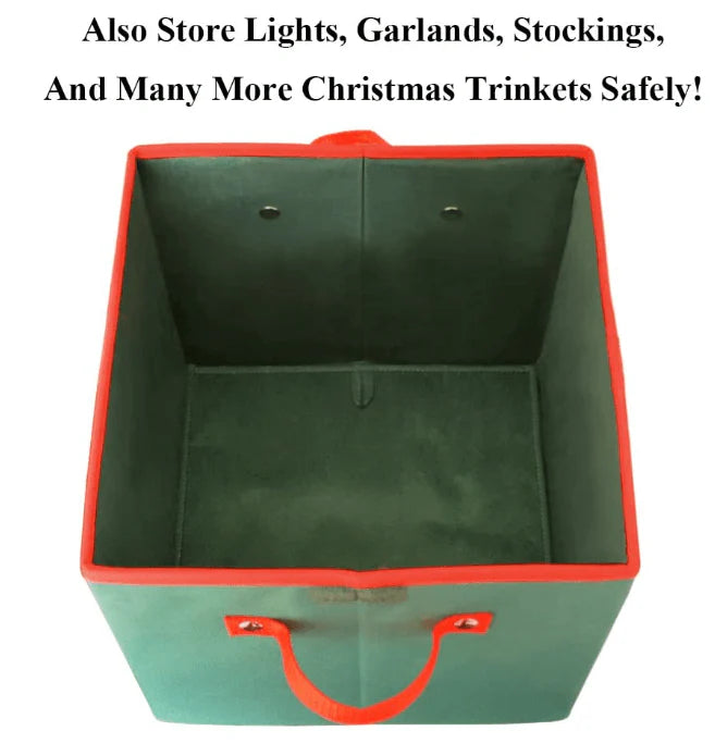 MHome Green Christmas Ornament Storage Box – Foldable with Label Window & Reinforced Panels