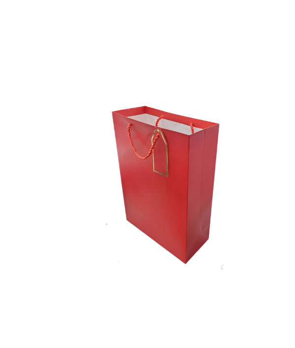 6 Pack Red Colour Paper Bags With Rope Handle & Tag