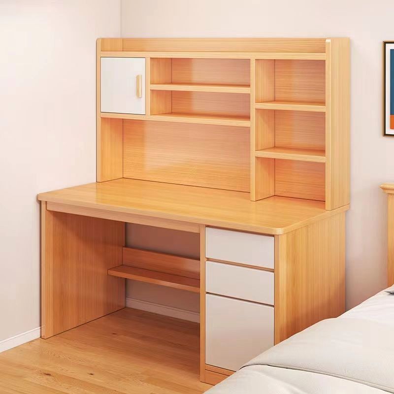 MFurn Modern Rectangular Desk with Hutch, Drawers & Cabinet Compartments