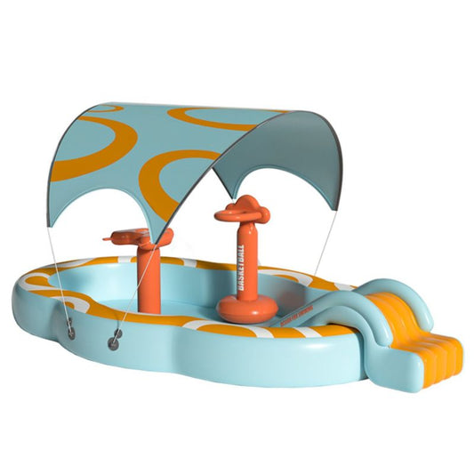 MHome Children’s Inflatable Pool Set with Sunshade – Large Foldable Family Splash Pool