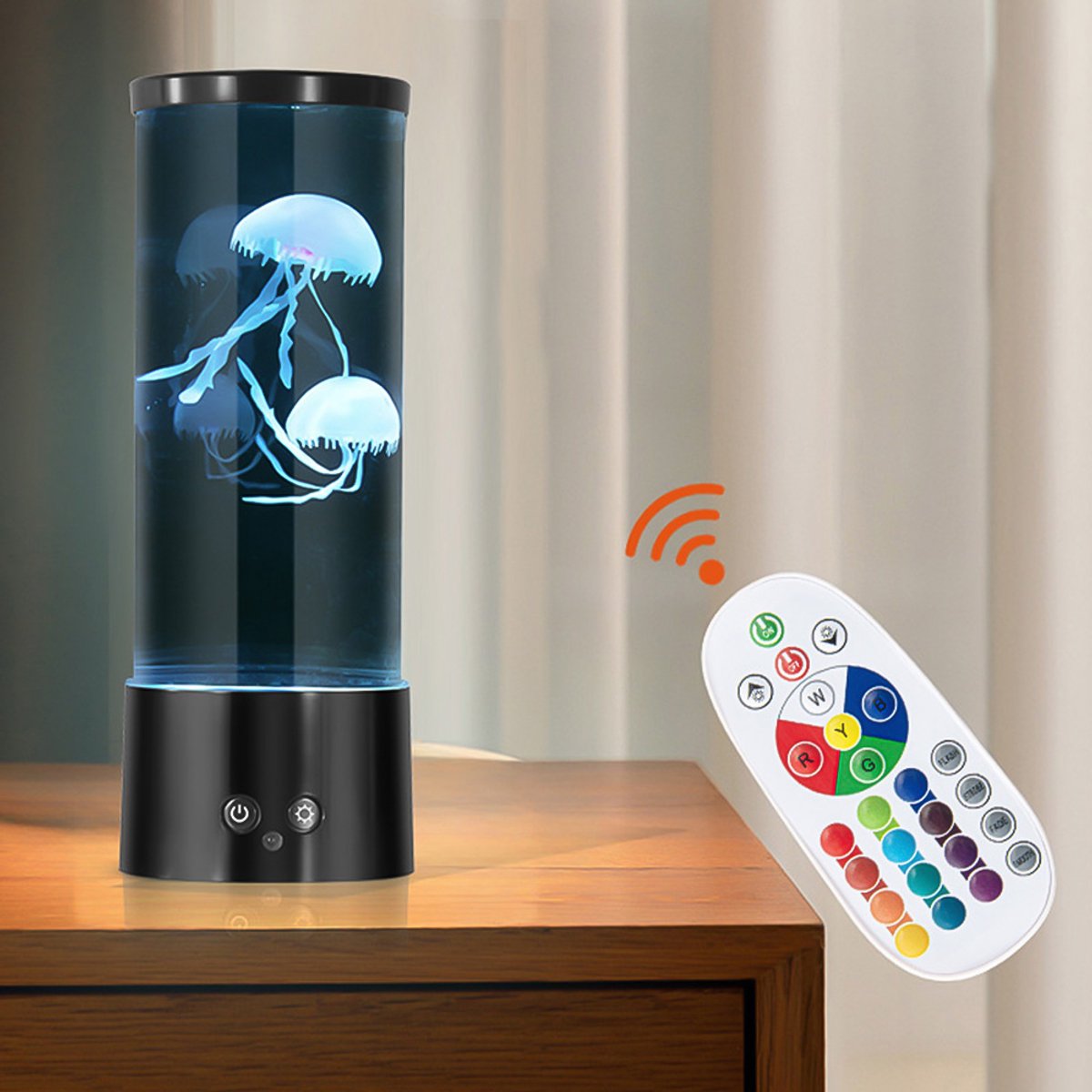 MHOME Jellyfish Lamp LED Night Light 16 Colors Remote Control