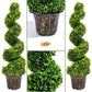 Artificial Boxwood Spiral Topiary Tree Plant Twisted Indoor Or Outdoor Decor