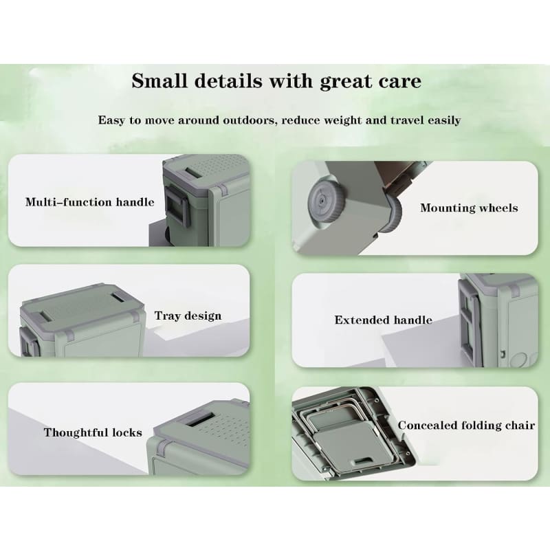 MHome Outdoor Portable Cooler Box with Table and Chairs