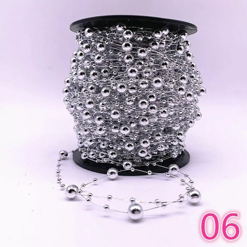 Garland Beads Artificial Chain Flowers Pearls Wedding Party Decor - Various Colours