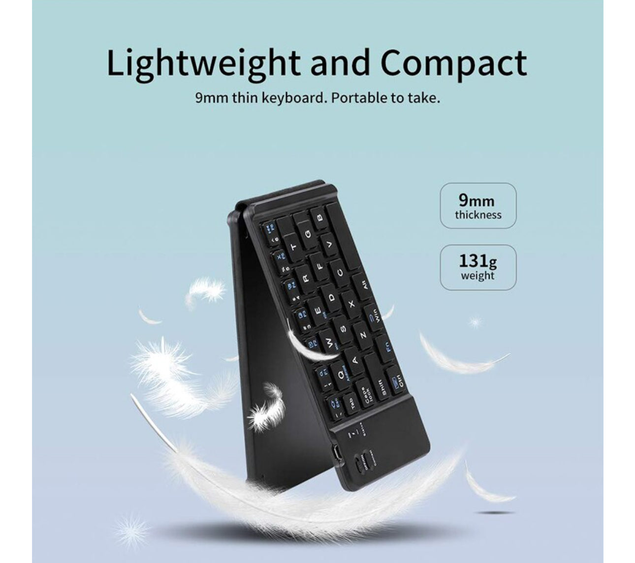 MTech Ultra Thin Rechargeable
Foldable Wireless
Bluetooth Keyboard
Available in Black, White
& Pink