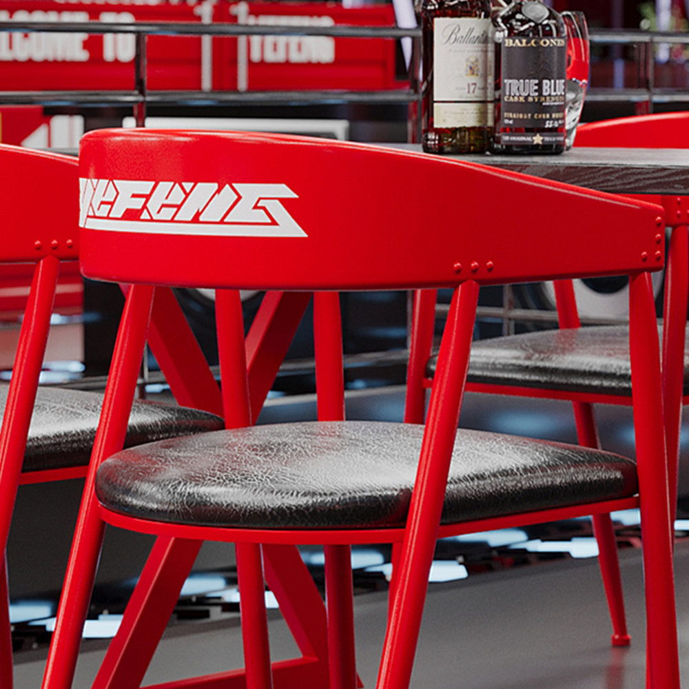 MFurn Monda 4 - Person Solid Industrial Wood Top Double Pedestal Dining Set-Various Colours Available. Only Available On Pre-Order