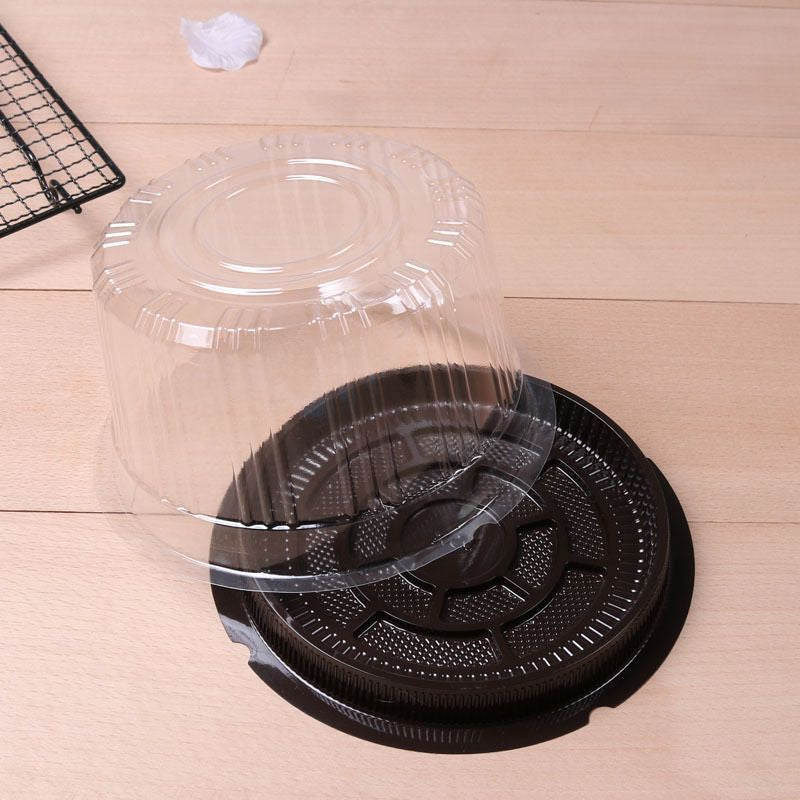 Round Plastic Box With Black Base 10pc Pack Various Options