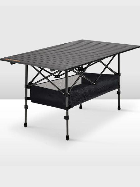 MHome Folding Camping Table – Adjustable Aluminium Outdoor Table with Storage