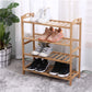 Bamboo Wood Storage / Shoe Rack With 4 Tier 12 Pairs Shoe Shelf Storage Organizer