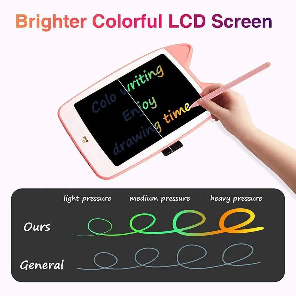 Kids Cat Ear Writing/Drawing Tablet With Stylus 7″