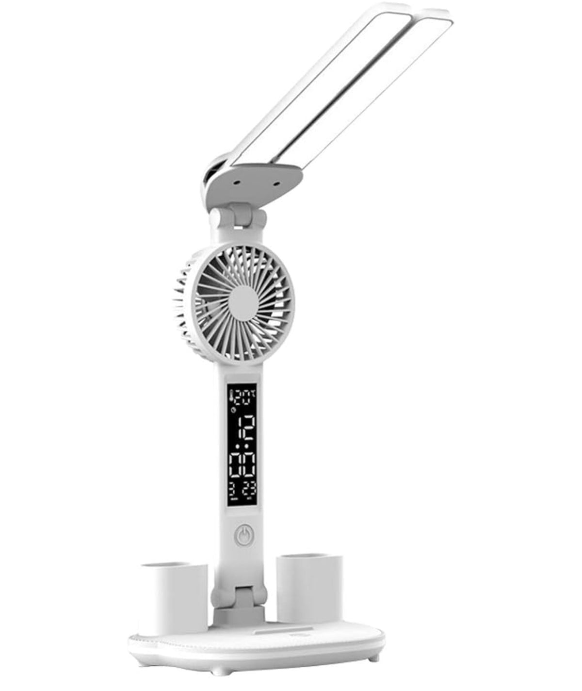 MTech 4-1 Table Lamp with Fan Pencil Holder Double Head Office Lamp USB LED Desk Lamp Plug in Home & Garden | Lamps, Lighting & Ceiling Fans