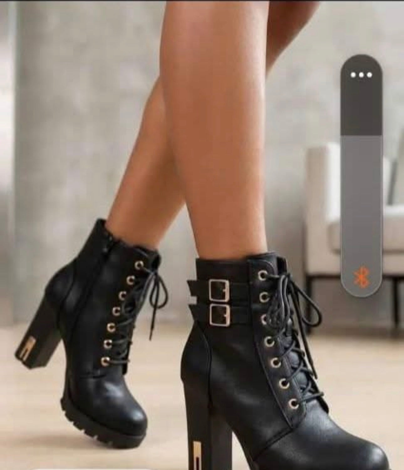 Ladies Faux-Leather Lace Up Boots