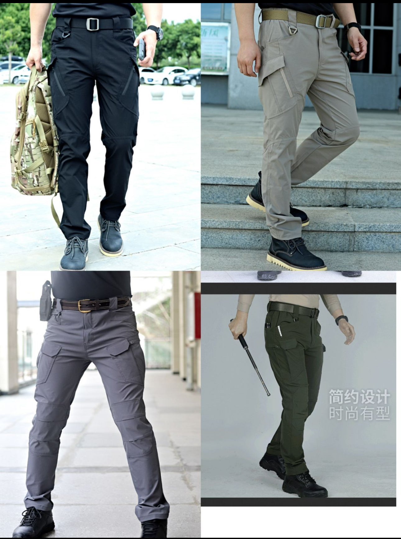 City Tactical Cargo Pants Men Outdoor Hiking Camping Multi Pocket Military Army Trousers Casual Breathable Waterproof Sweatpants