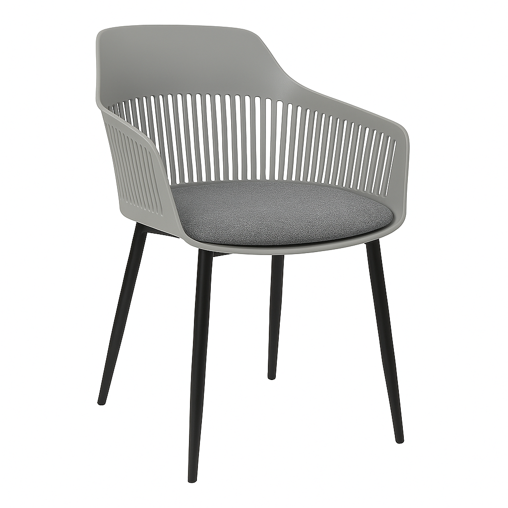 MFurn Modern Polypropylene Dining Chair with Cushioned Seat