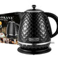 SOKANY SK-1032 Kettle, 2200 W, 1.7 L Teapot, Removable Limescale Filter, Automatic Shut-off, Water Level Indicator, 360°C Base, Black