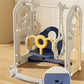 Smart buckle children's swing indoor home swing baby family baby rocking chair toy child hanging chair cradle outdoor_Upgraded enlarged letter swing beam-Interstellar Blue