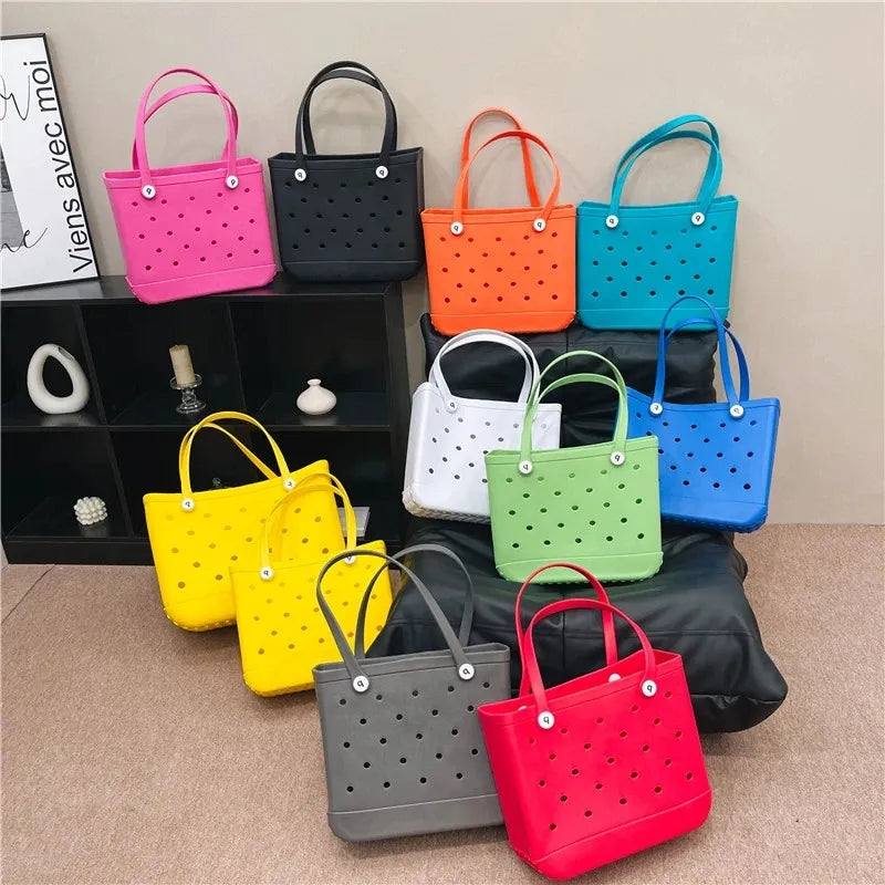 Silicone Beach Bag Custom Tote Fashion Eva Plastic Beach Bags Women Summer - Various Colours