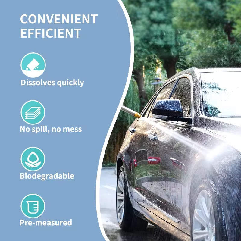 KeleeClean Car Washing Detergent Sheets High Foam Washing Car Cleaning Tablets Deep Cleaning Detergent Sheets 30pc