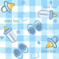 Baby Boy Gift Wrapping Paper 1 Sheet & Matching Tag