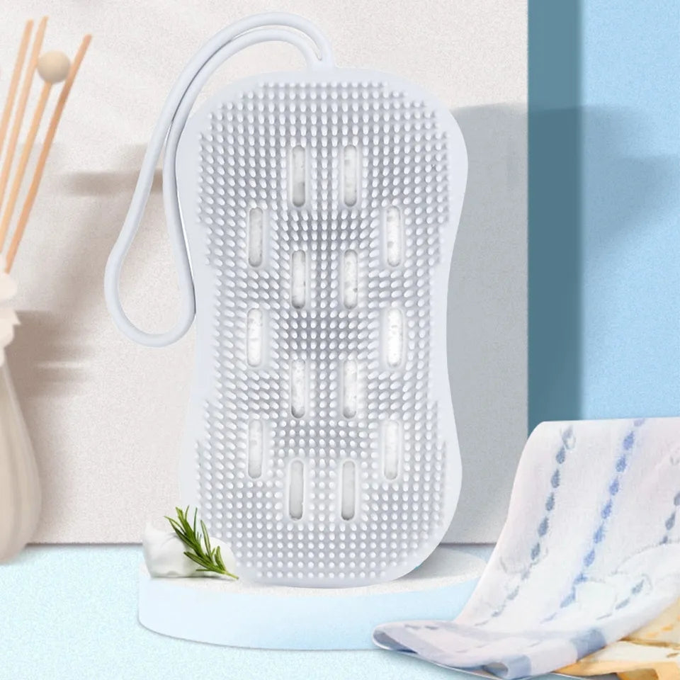 Bath Shower Loofah Silicone Brush Body Scrubber  Skin Cleaning Spa Bath Massager