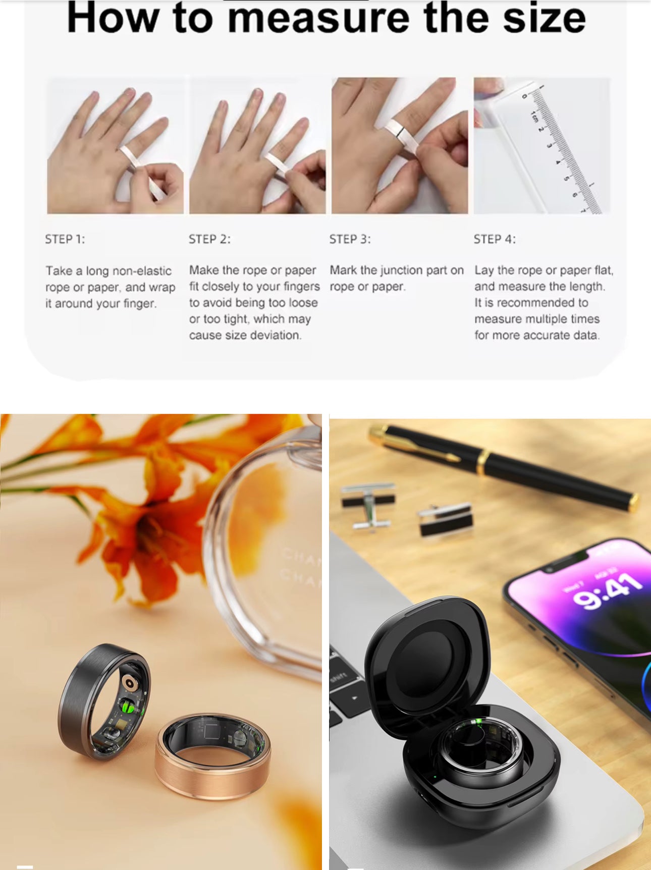 SENBONO Smart Health Ring R03 With Blood Oxygen Heart Rate Sleep Tracking Wearable Electronic Smart Ring For Men & Women-Various Options