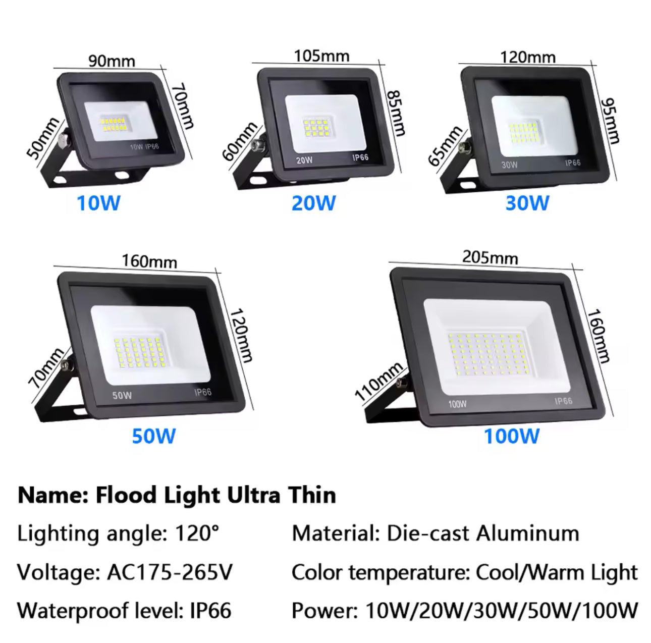 Fine Waterproof IP65 LED Flood Light Various Wattage