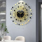 Classic Sun Burst Metal Wall Clock Living Room Decoration Silent Battery Operated Clock,60 x 60 cm