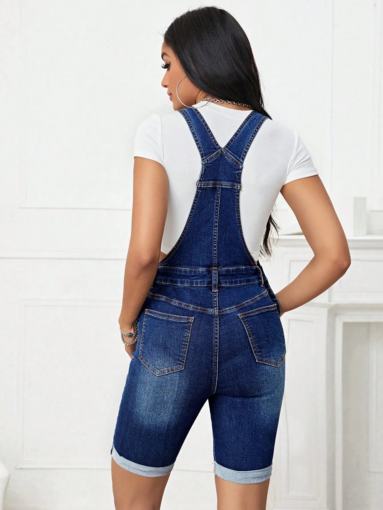 Ladies Dark Wash Denim Jumpsuit-Various Sizes