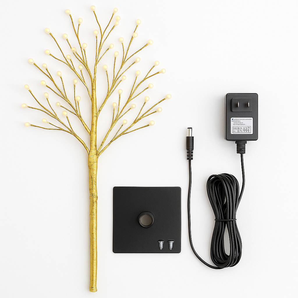 1.8M 240 LED Gold Tree Light – Warm White Glow