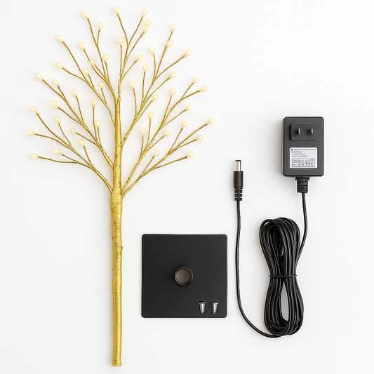 1.8M 240 LED Gold Tree Light – Warm White Glow