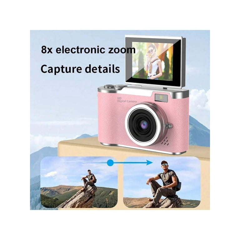 MTech 8X Zoom Digital Camera for Vlogging, 1080P HD, 2.4" IPS Screen, Rechargeable with Card Reader & OTG, Photo/Video/Webcam, Ideal Gift for Teens Beginners