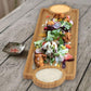 MHome Wooden Bamboo Appetizer Platter – 3-Compartment Serving Tray 39 cm