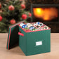 MHome Green Christmas Ornament Storage Box – Foldable with Label Window & Reinforced Panels