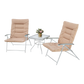 MFurn Ventura 3 Piece Folding Patio Set With Padded Chairs And Table