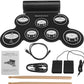 Electronic Drum Digital USB MIDI 7 Pads Roll Up Set Silicone Electric Drum Pad Built-in Speakers with Drumsticks Sustain Pedal